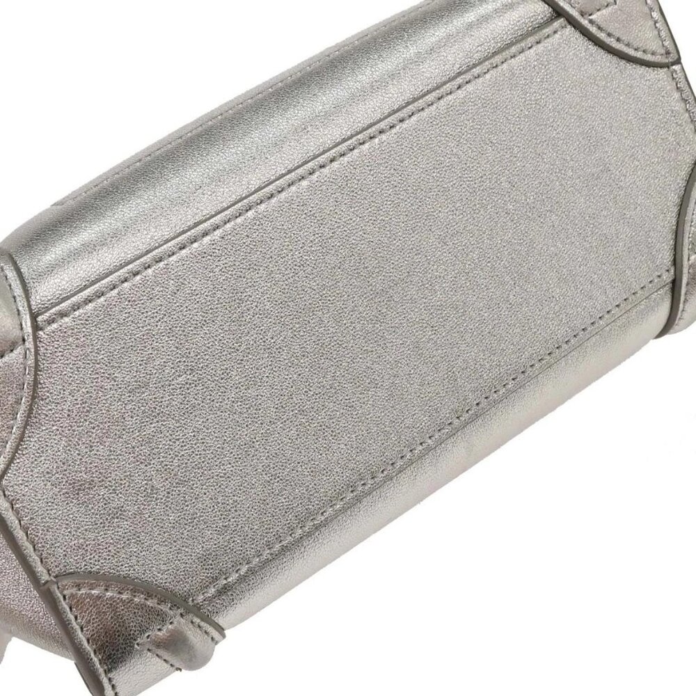 Celine Silver Leather Nano Luggage Tote Bag S-CU-4118 134745 - Picture 7 of 10
